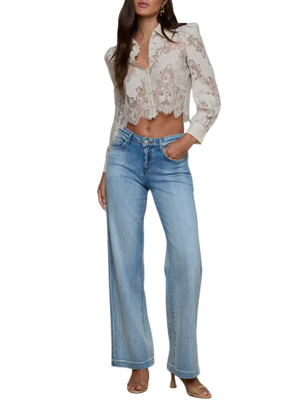 L'AGENCE ANITA LACE BUTTON UP - Image 5