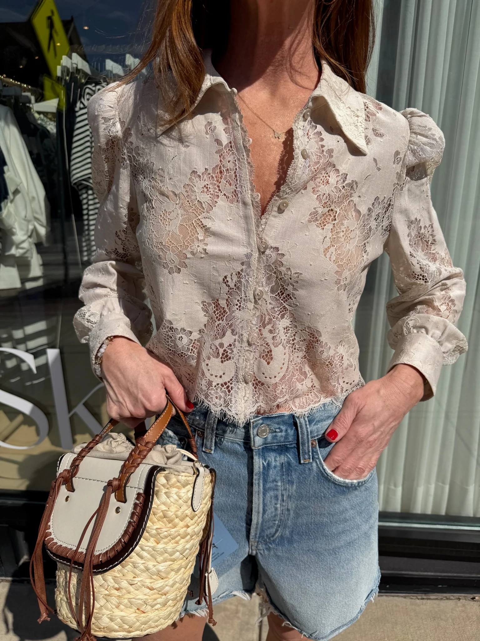 L'AGENCE ANITA LACE BUTTON UP - Image 7