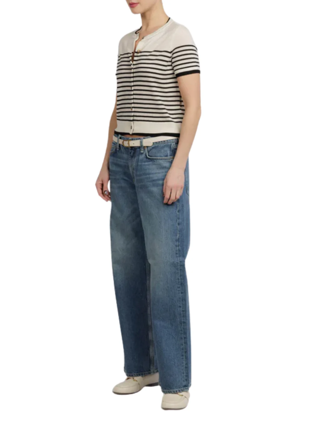 RAG & BONE ANNE SHORT SLEEVE STRIPE CARDIGAN - Image 3