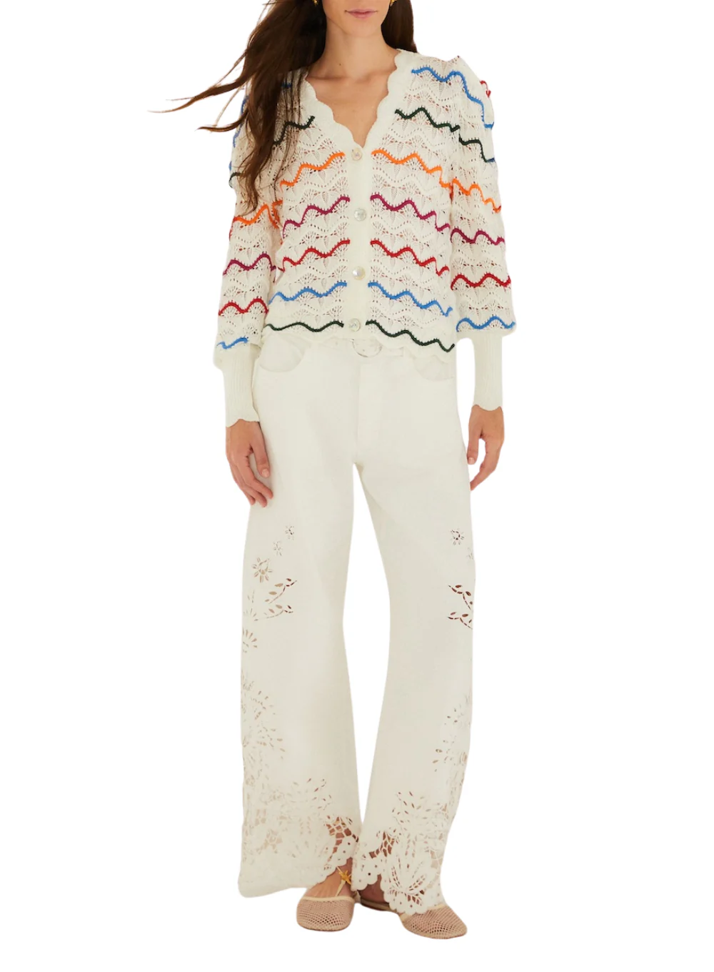 FARM RIO COLORFUL STRIPES KNIT CARDIGAN - Image 3