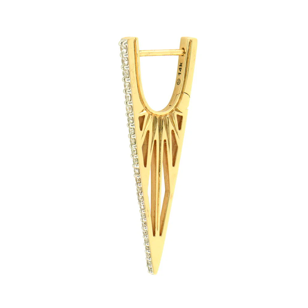 THREE STORIES CUTOUT ELONGATED V HOOP - Image 2