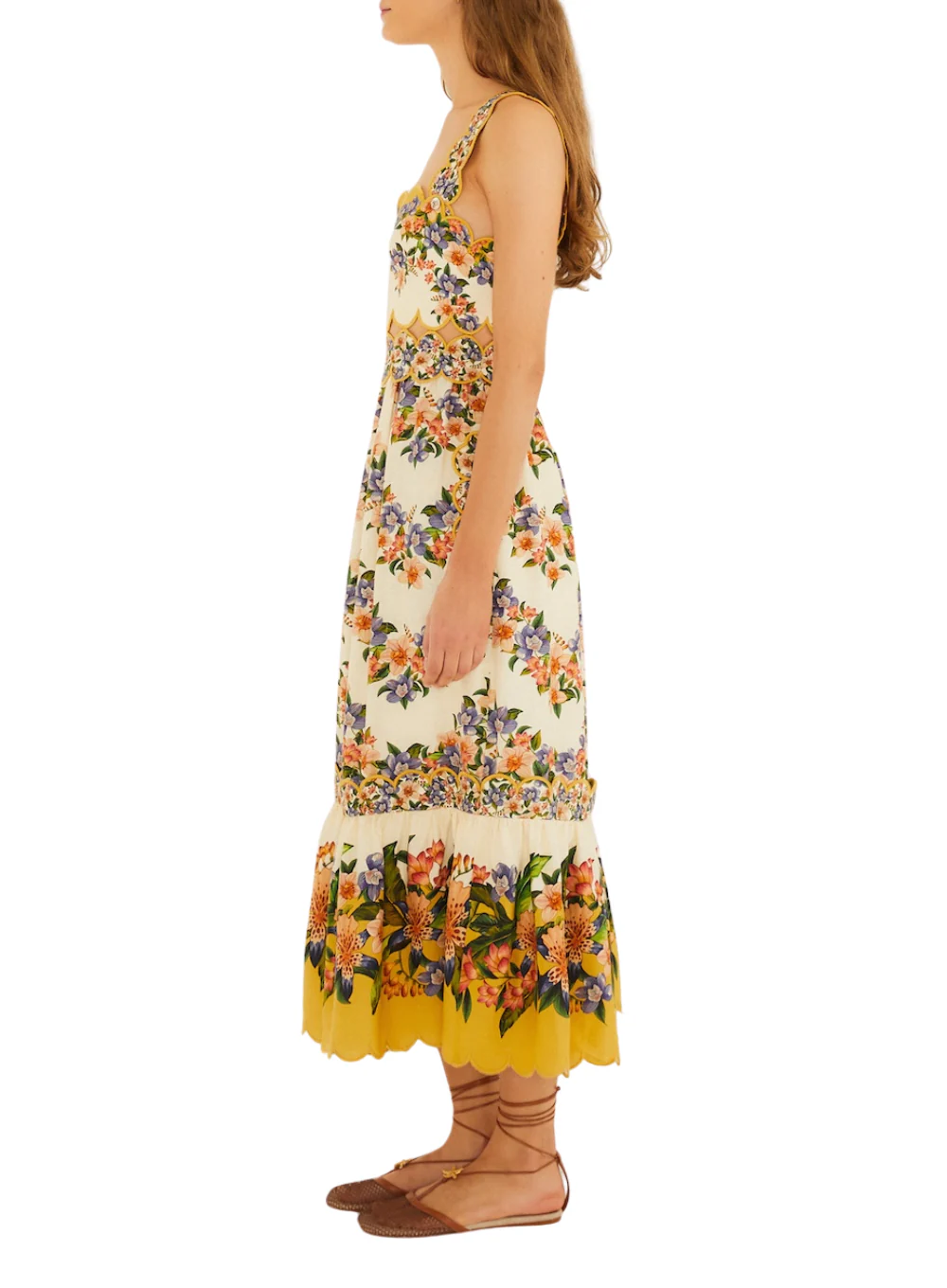 FARM RIO HILO STRIPES SAND MIDI DRESS - Image 3