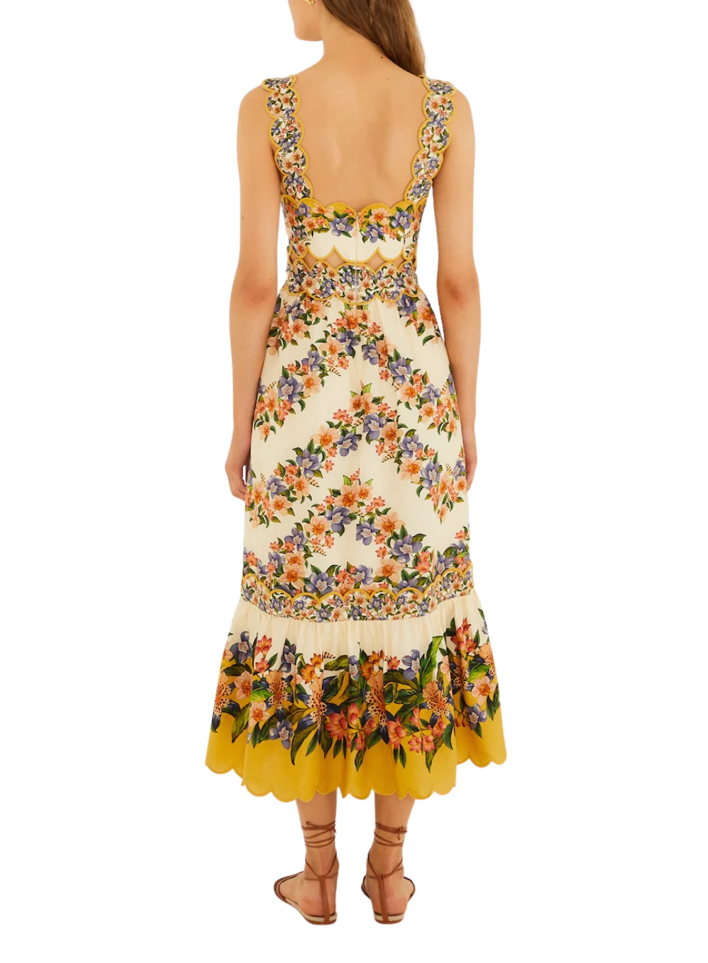 FARM RIO HILO STRIPES SAND MIDI DRESS - Image 4