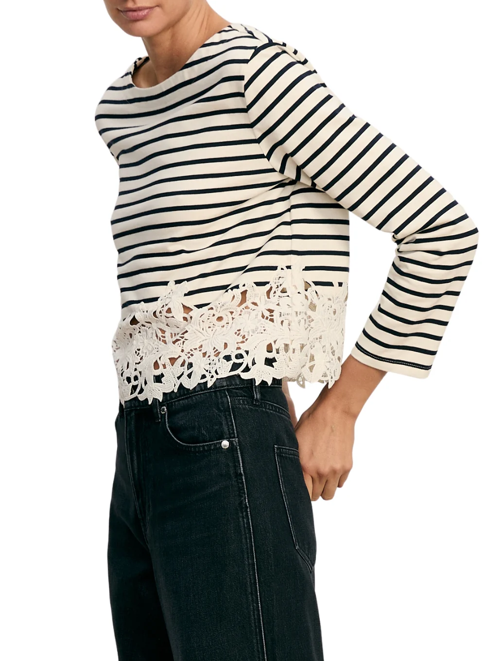 VERONICA BEARD HOVEY TOP WITH LACE - Image 4