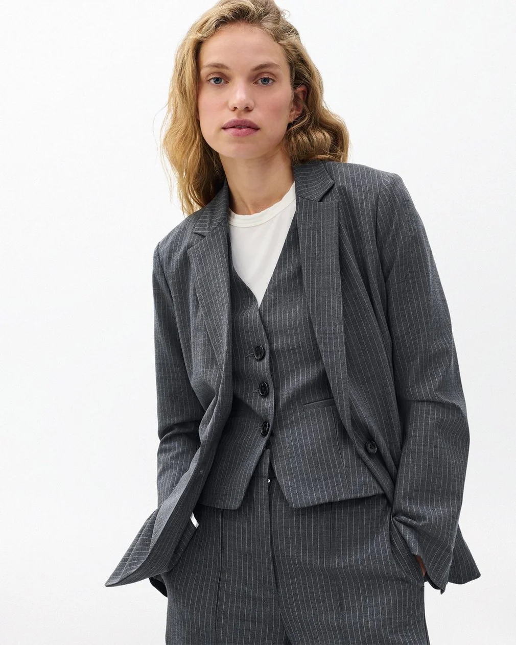 RAG & BONE JENNIFER STRIPED COMBO BLAZER - Image 4