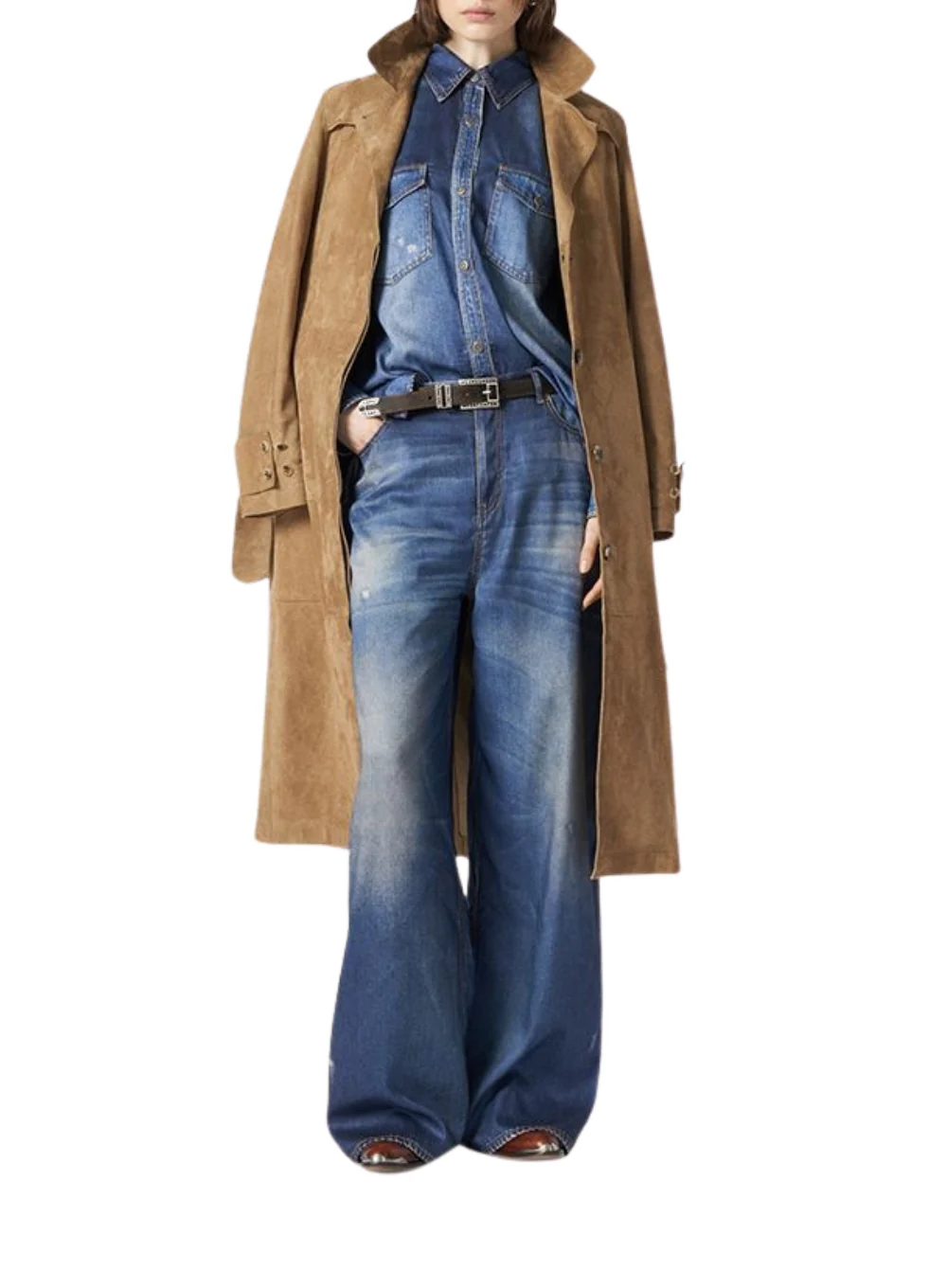 GOLDEN GOOSE JOURNEY W'S PATTY OVERSHIRT ARCHIVE DENIM PRINT - Image 4