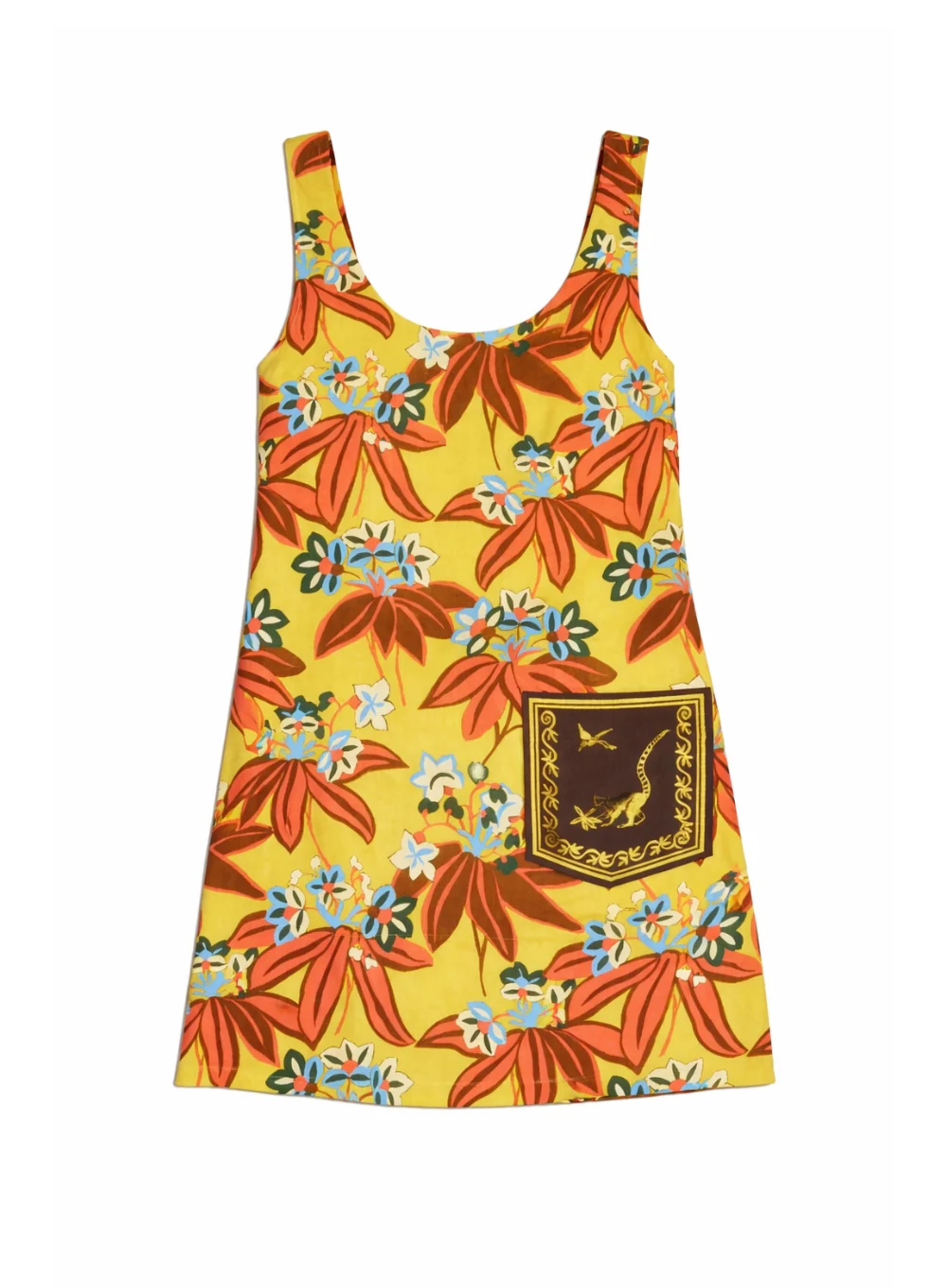 ALEMAIS LEO EMBROIDERED MINI DRESS