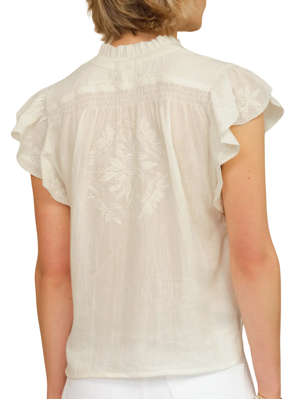 M.A.B.E. LILIA EMBROIDERED SHORT SLEEVE TOP - Image 3