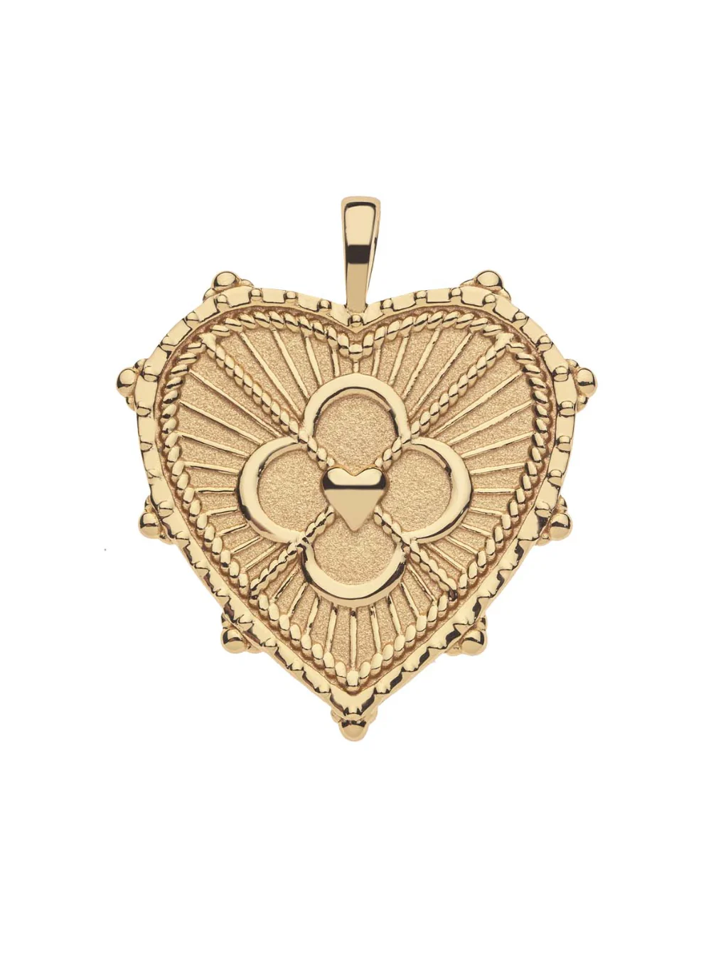 JANE WIN LOVE JS QUARTREFOIL HEART PENDANT