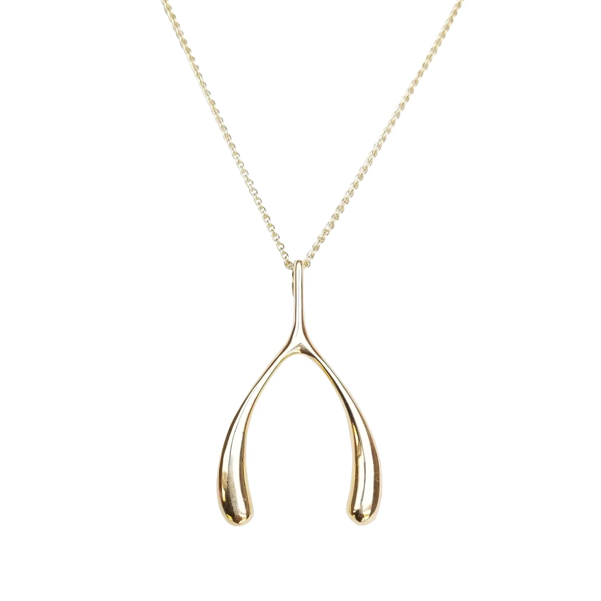 JANE WIN LUCKY GOLD WISHBONE PENDANT - Image 3