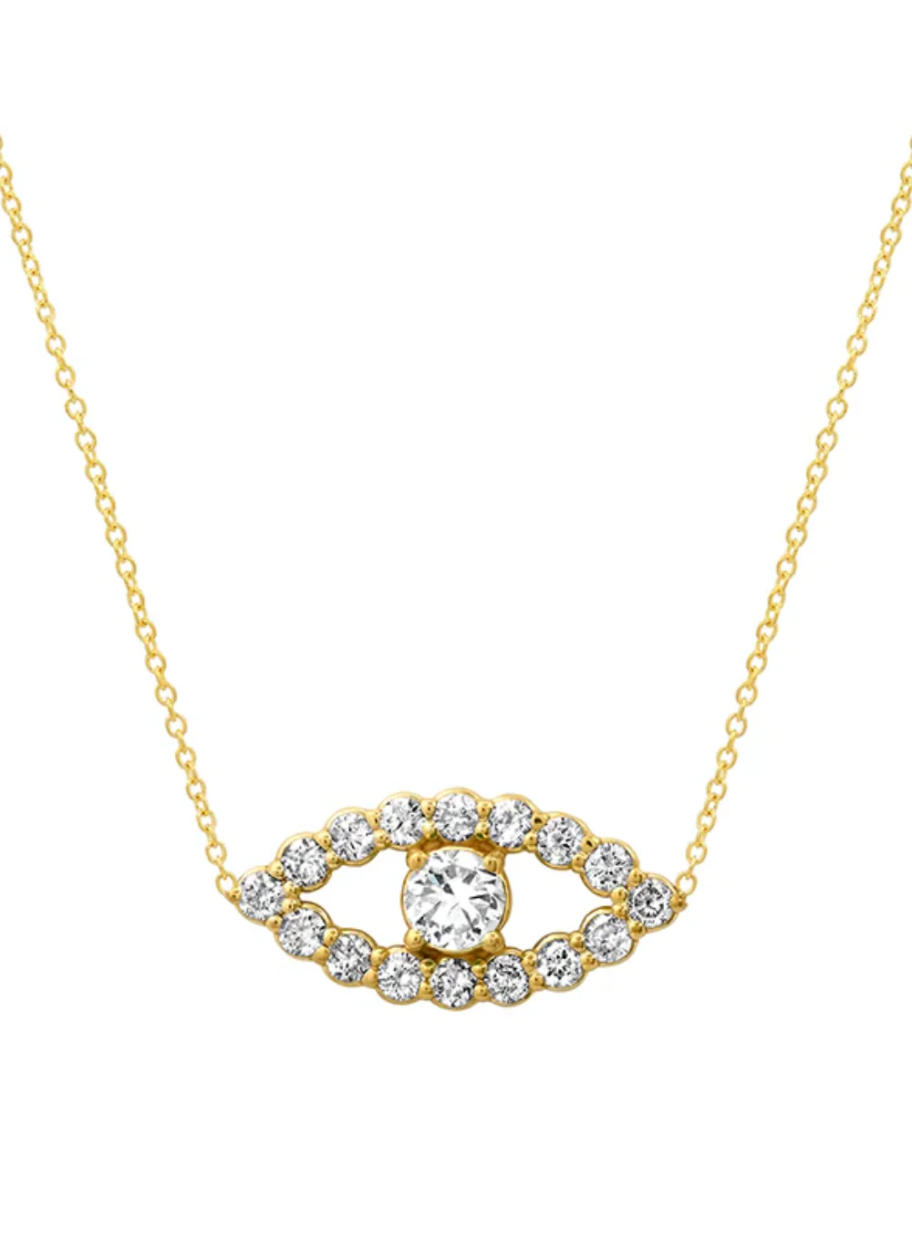 JENNIFER MEYER MEDIUM OPEN EVIL EYE NECKLACE