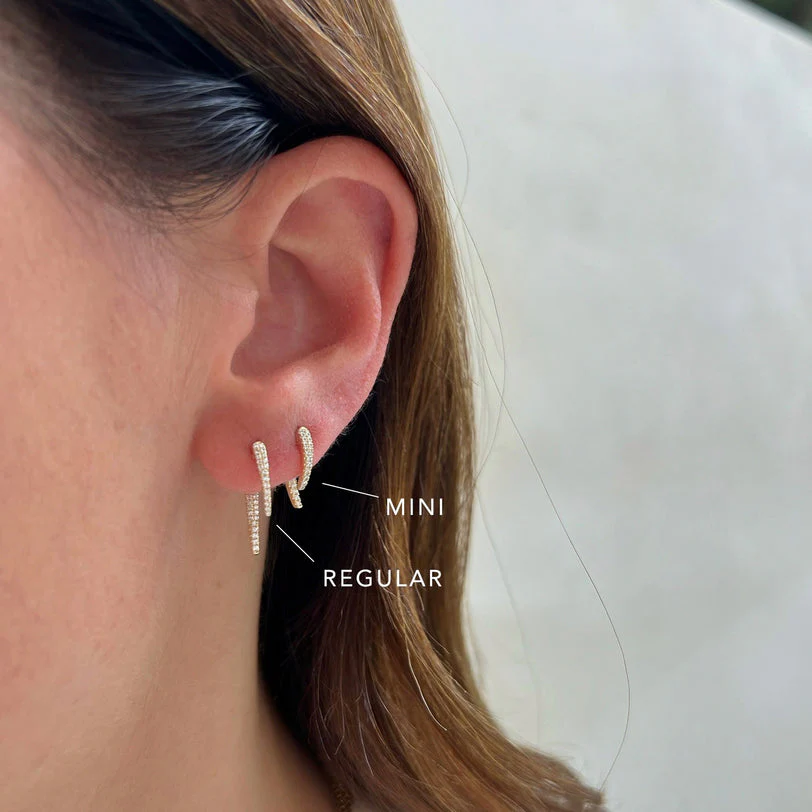 EF MINI DIAMOND HOOK EARRINGS - Image 5