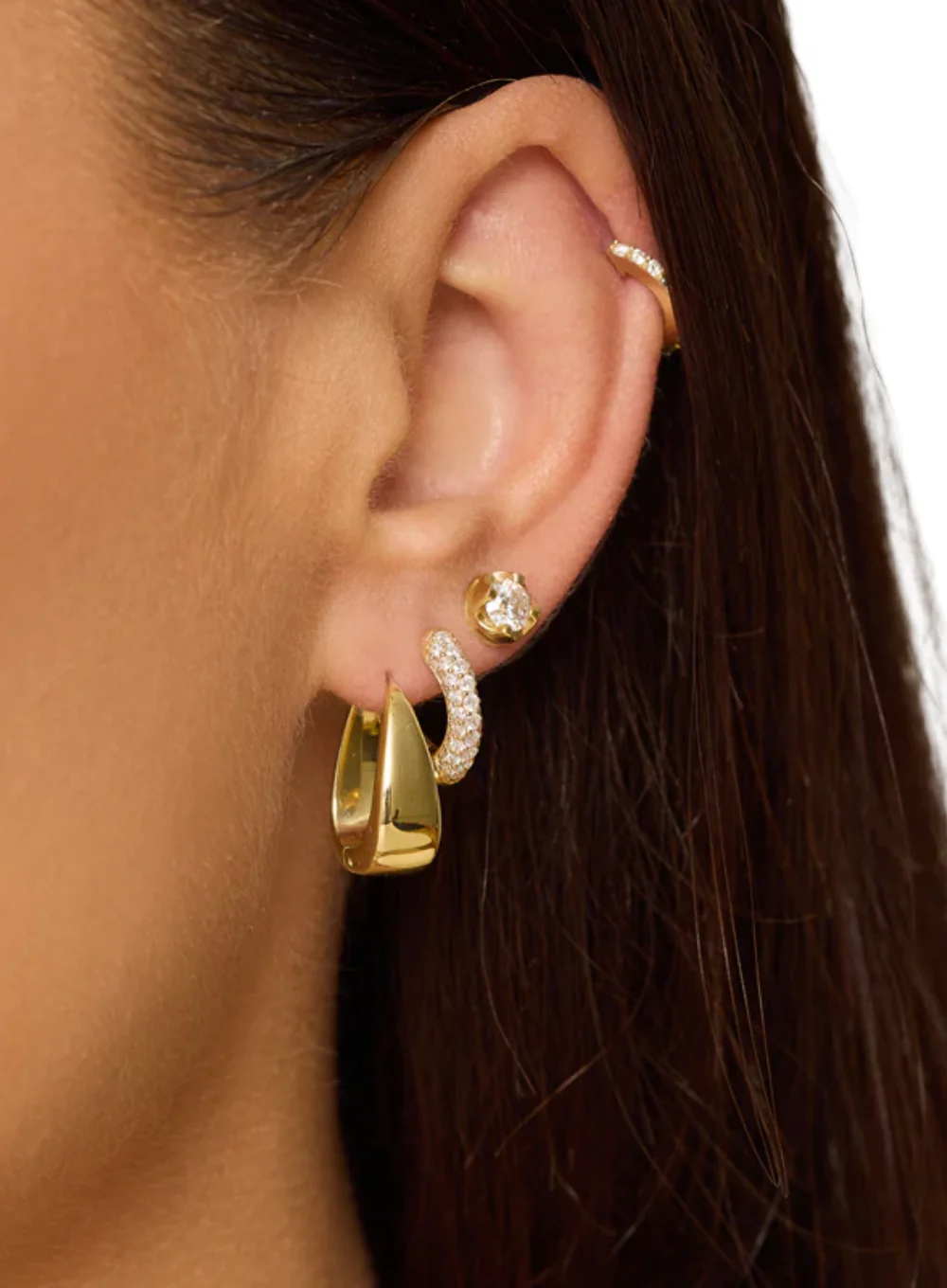 JENNIFER MEYER MINI ELONGATED TEARDROP HUGGIE - Image 5
