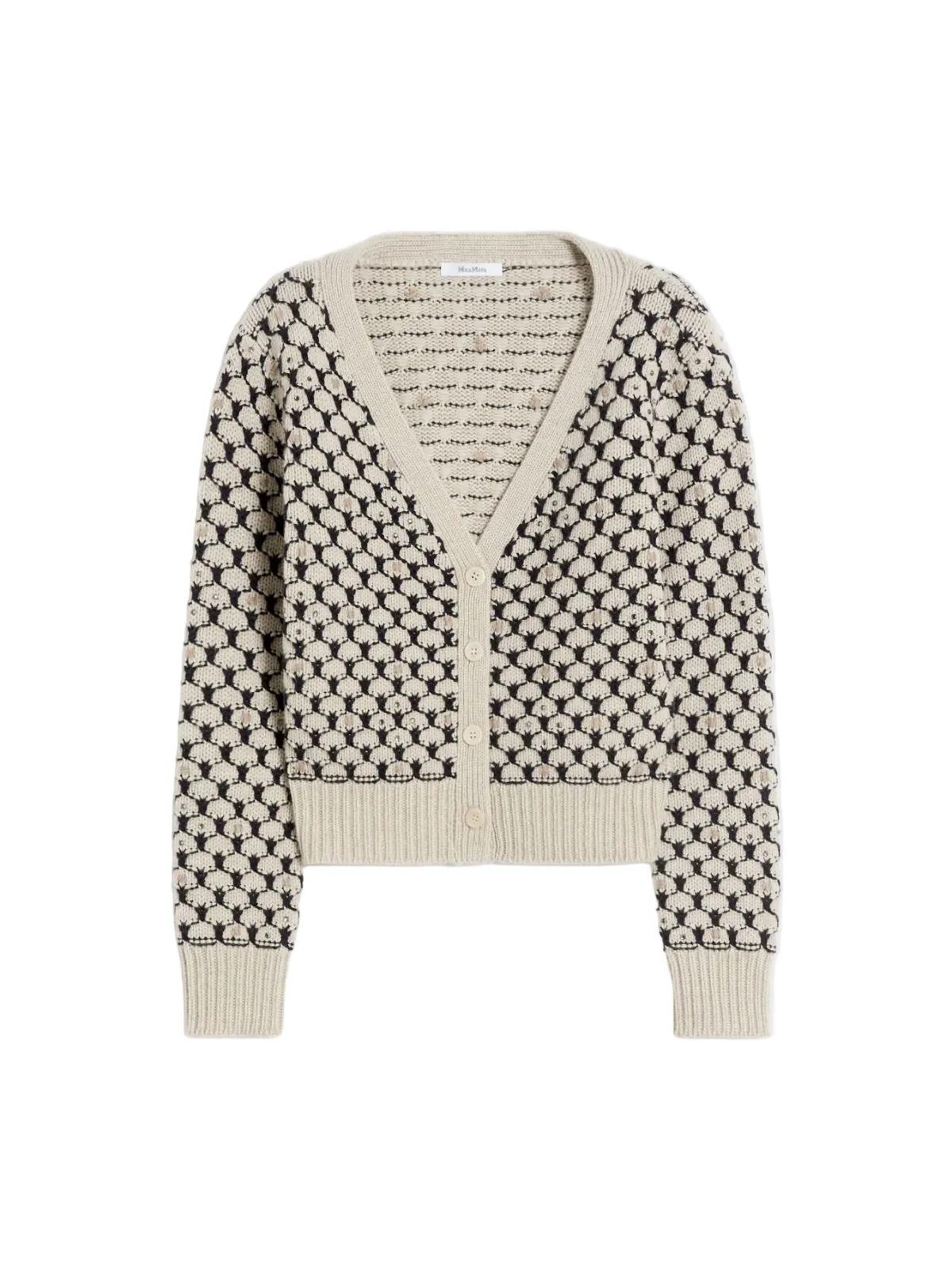 MAX MARA PATTERNED WOOL AND CASHMERE CARDIGAN