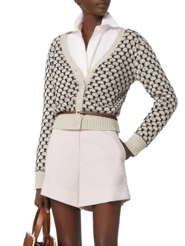 MAX MARA PATTERNED WOOL AND CASHMERE CARDIGAN - Image 4