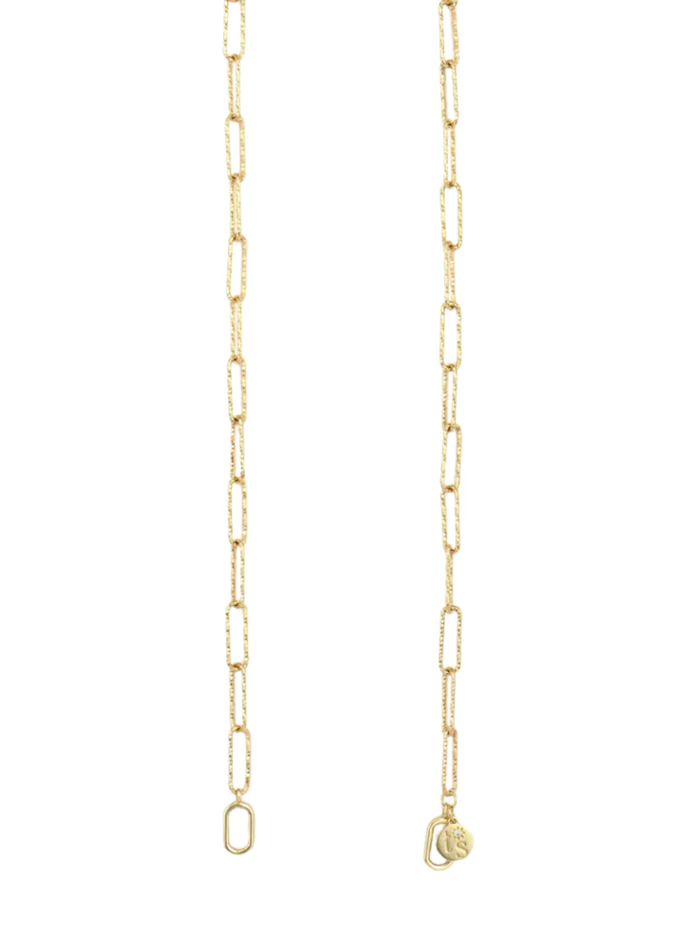 THREE STORIES OPEN DIAMOND CUT PAPERCLIP CHAIN