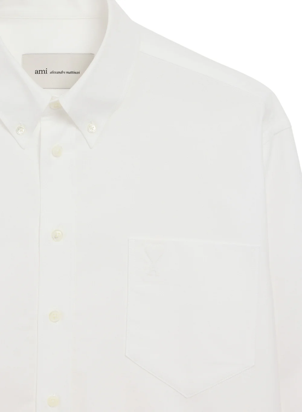 AMI QUOTA EMBOSSED ADC BUTTON DOWN CROPPED OVERSIZED SHIRT - Image 4