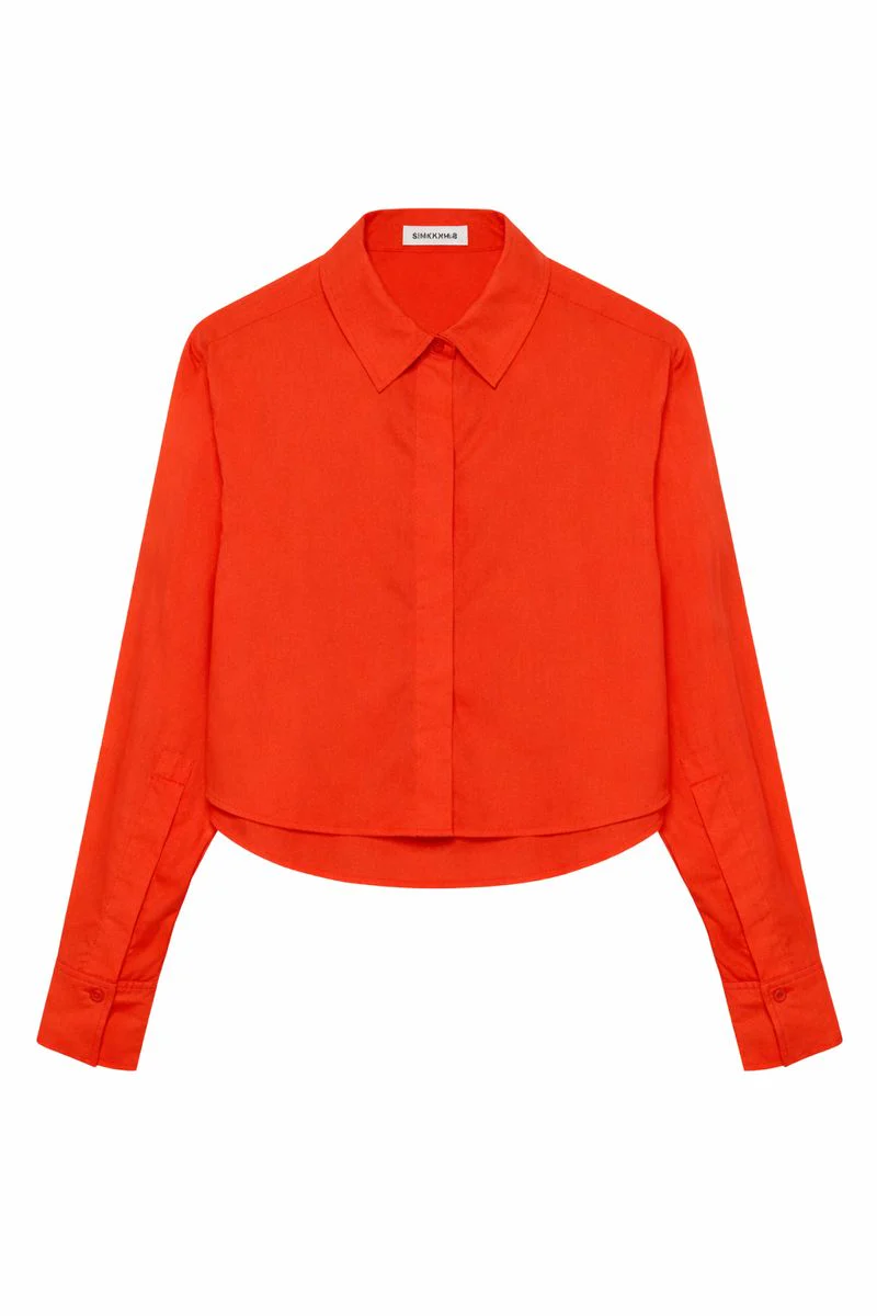 SIMKHAI Renata Cropped Button Down - Image 6