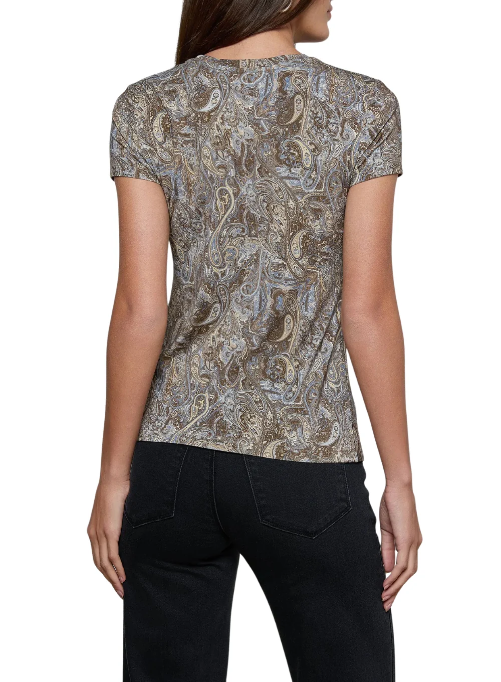 L'AGENCE RESSI SHORT SLEEVE CREW DITSY PAISLEY - Image 3