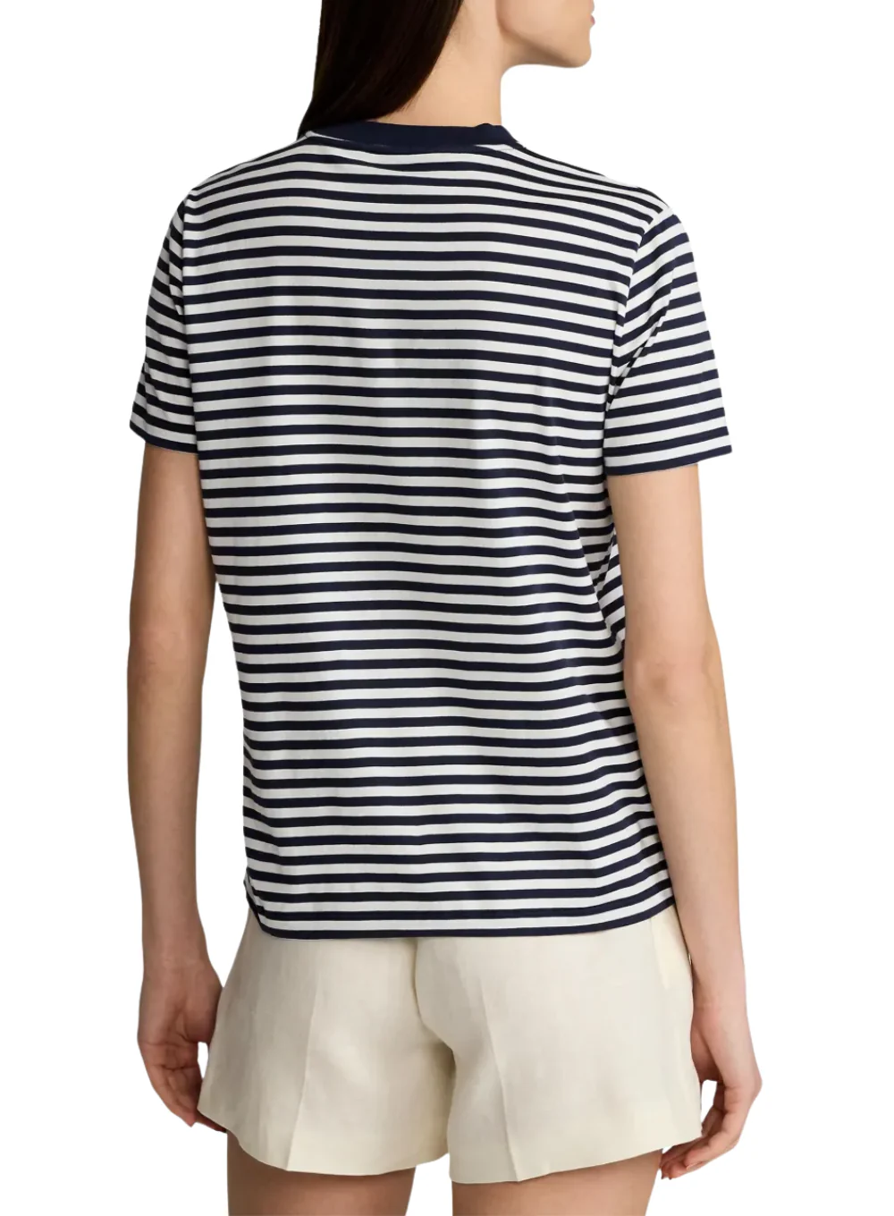 RALPH LAUREN STRIPE LUX COTTON JERSEY HALLIE SHORT SLEEVE T-SHIRT - Image 5