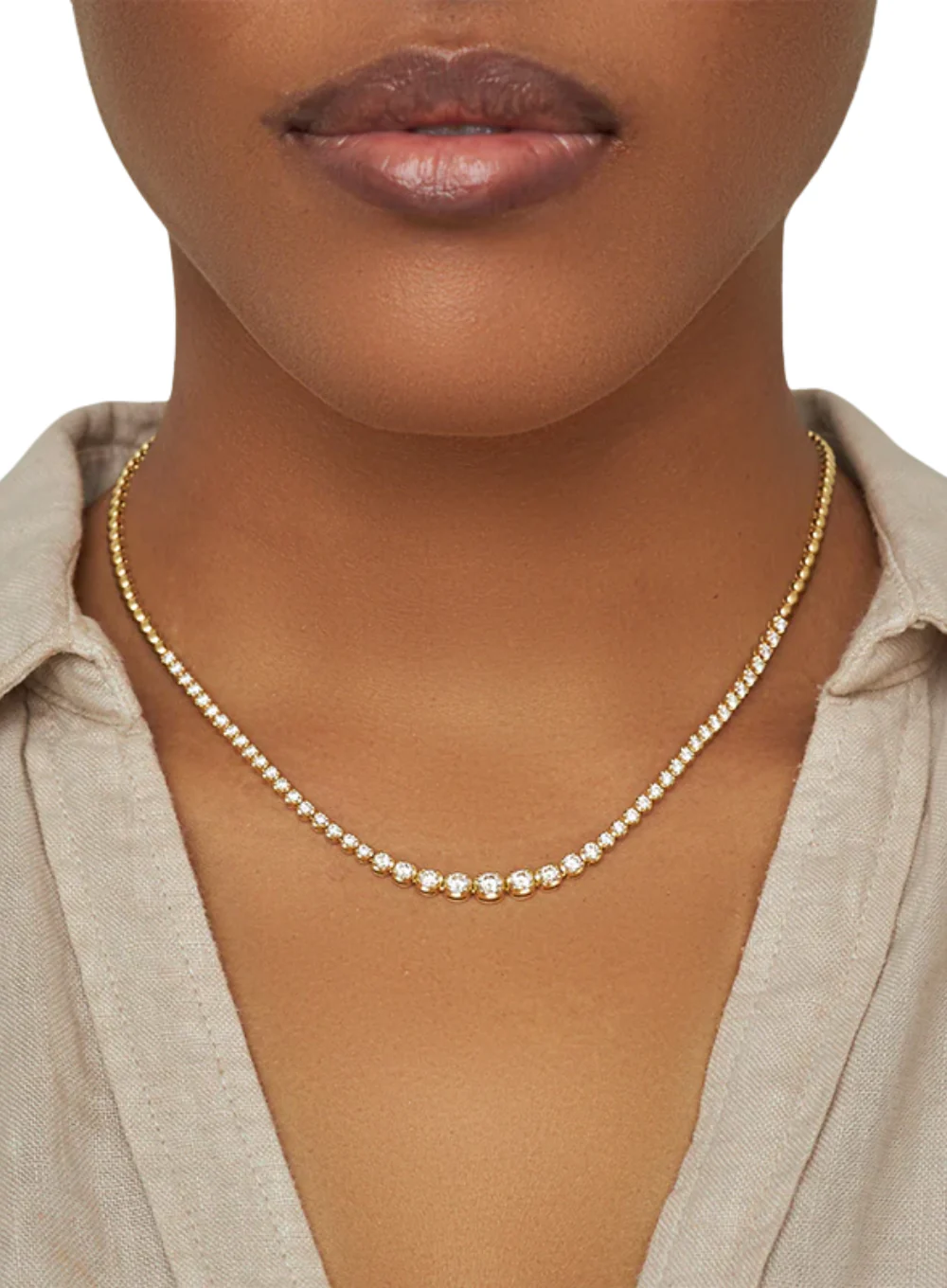 JENNIFER MEYER SMALL GRADUATED TENNIS NECKLACE - Image 5