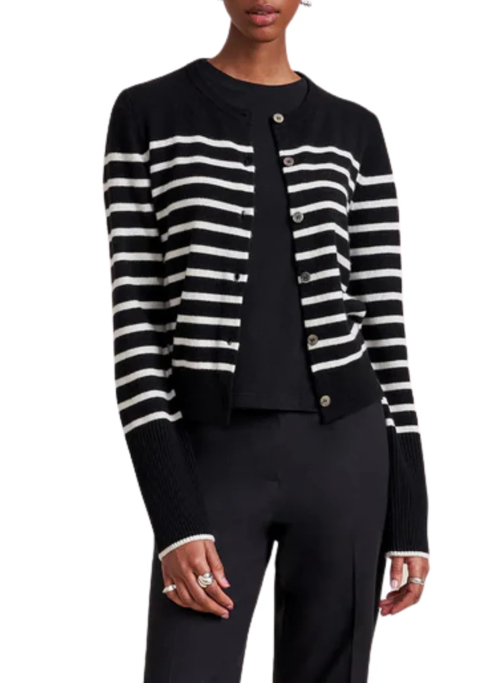LA LIGNE STRIPED LEAN LINES CARDIGAN - Image 9