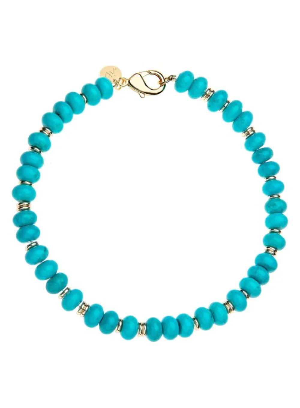 JANE WIN STRONG STONE TURQUOISE BEADED CHAIN