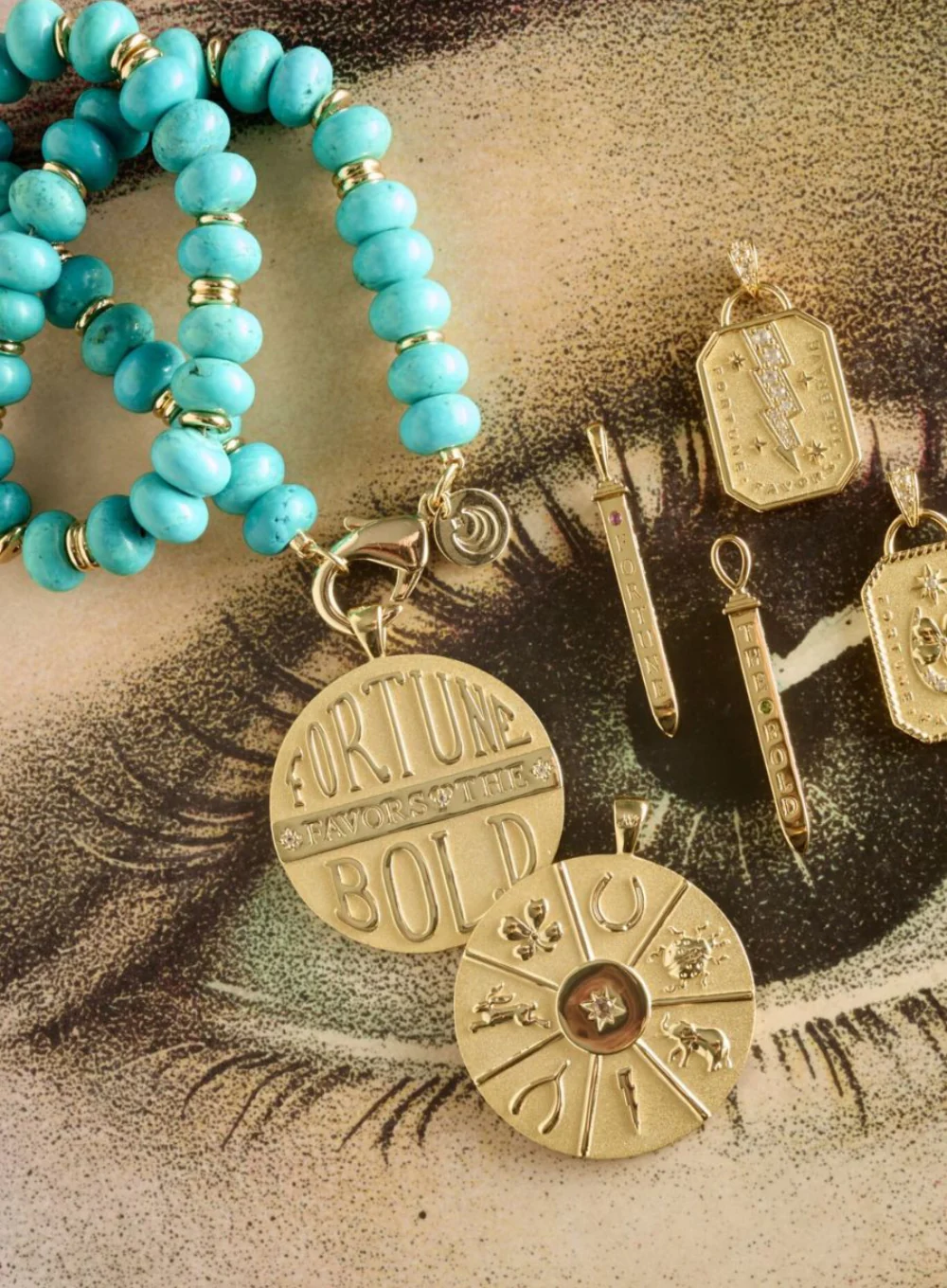 JANE WIN STRONG STONE TURQUOISE BEADED CHAIN - Image 2