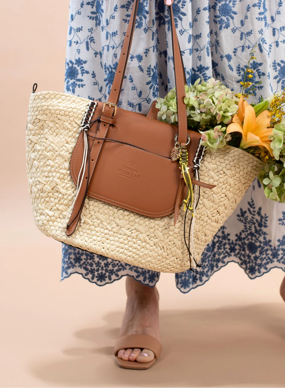 CUBA LAB TROPICANA NATURAL TOTE BAG