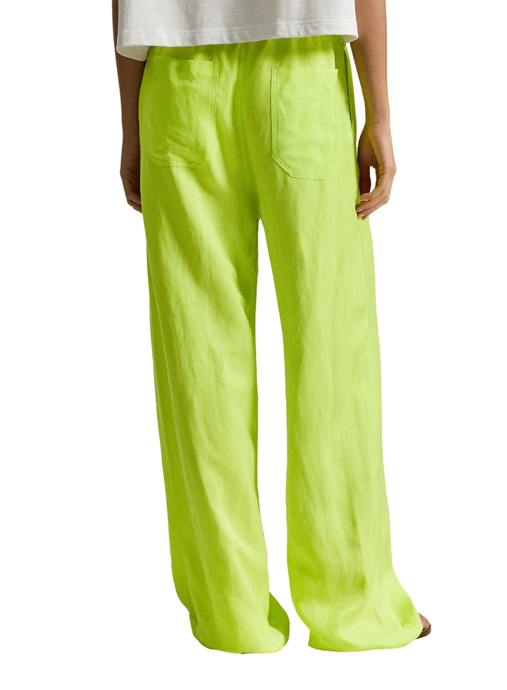 RALPH LAUREN TWILL DRAWSTRING WIDE LEG PANTS - Image 3